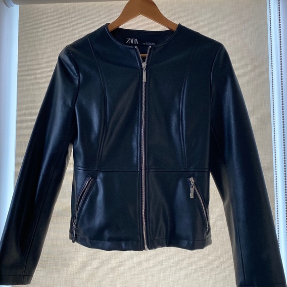 Zara faux leather zipper jacket - Picture 1 of 3